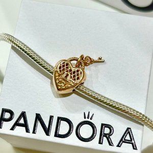 Pandora Love You Heart Padlock Charm